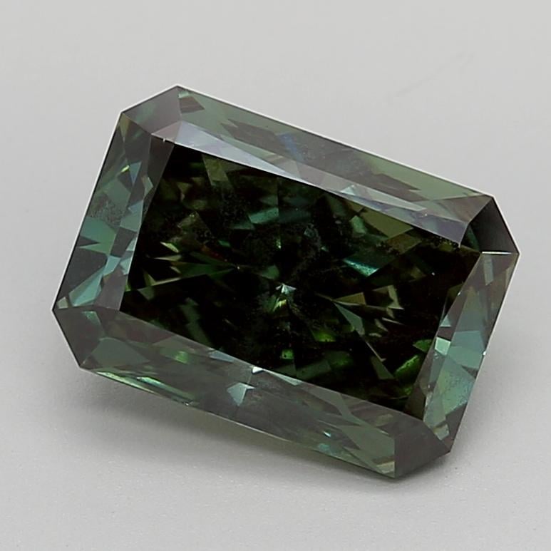 4.08 Ct. Fancy Deep  Green Radiant Lab Grown Diamond