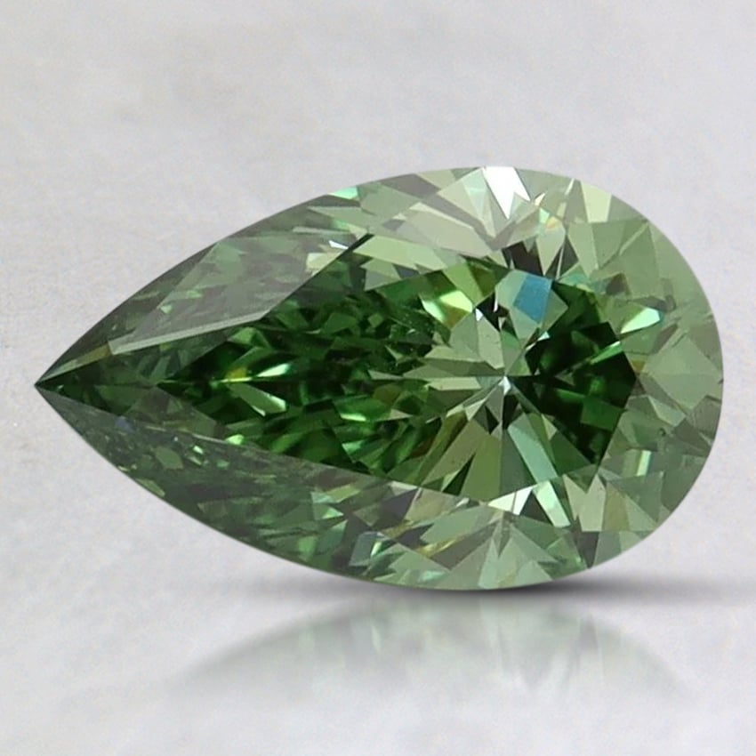 1.15 Ct. Fancy Vivid Pacific Green Pear Lab Grown Diamond