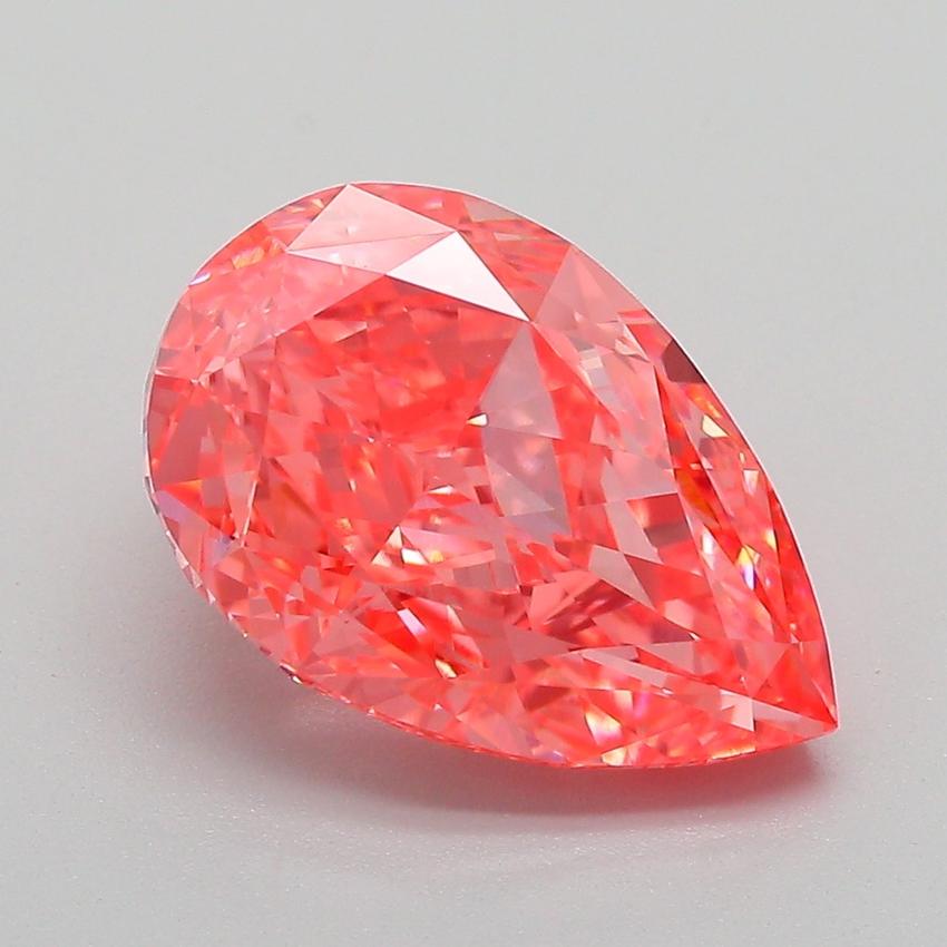4.21 Ct. Fancy Vivid Pink Pear Lab Grown Diamond