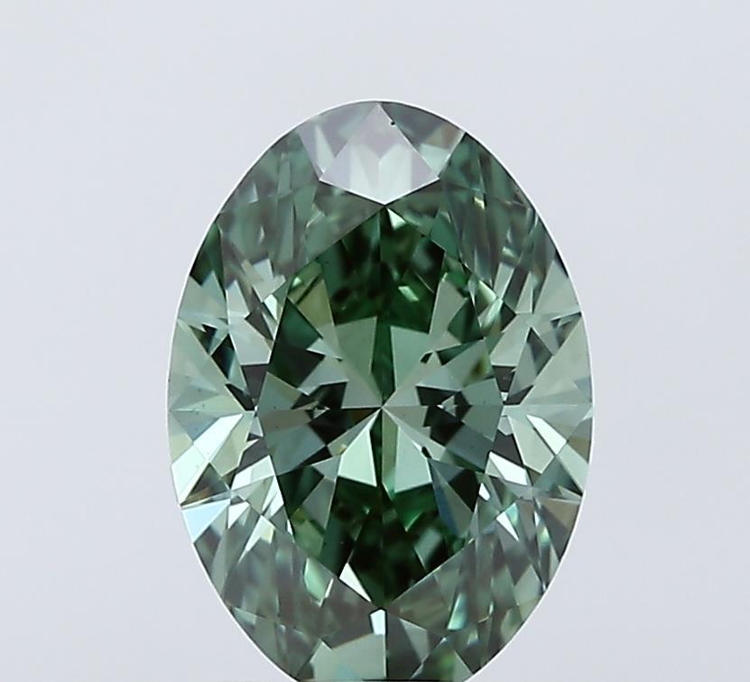 2.02 Ct. Fancy Vivid Green Oval Lab Grown Diamond