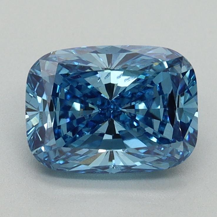 1.43 Ct. Fancy Vivid Blue Cushion Lab Grown Diamond