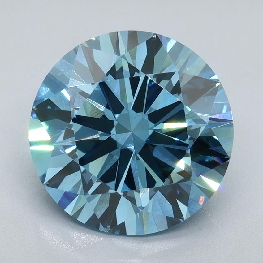 4.01 Ct. Fancy Vivid Blue Round Lab Grown Diamond