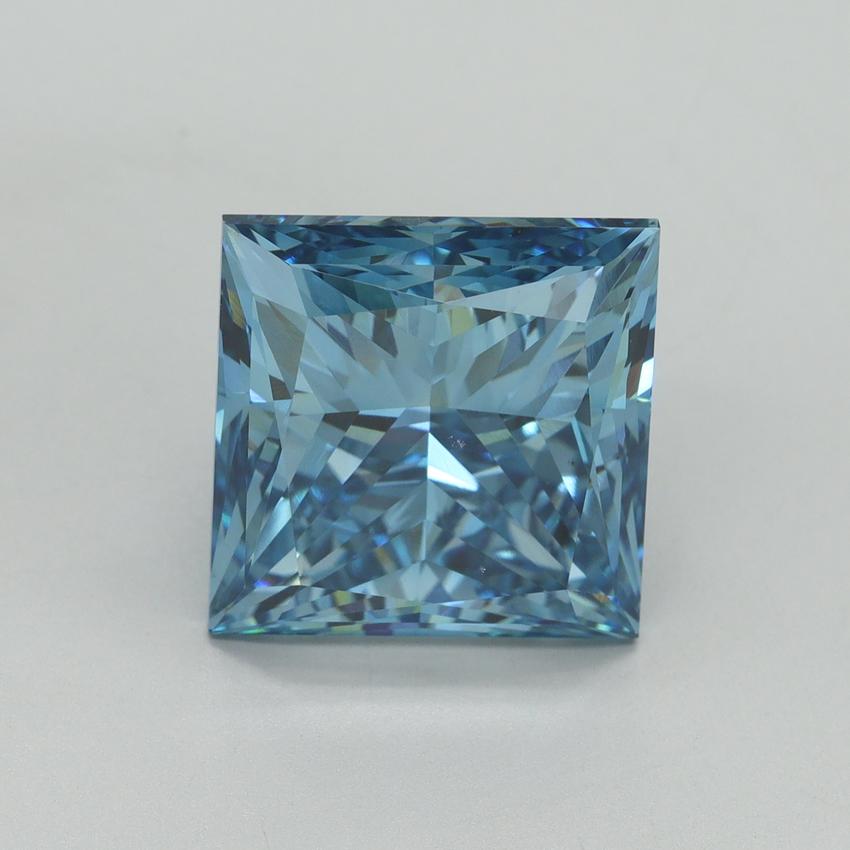 10.18 Ct. Fancy Vivid Blue Princess Lab Grown Diamond