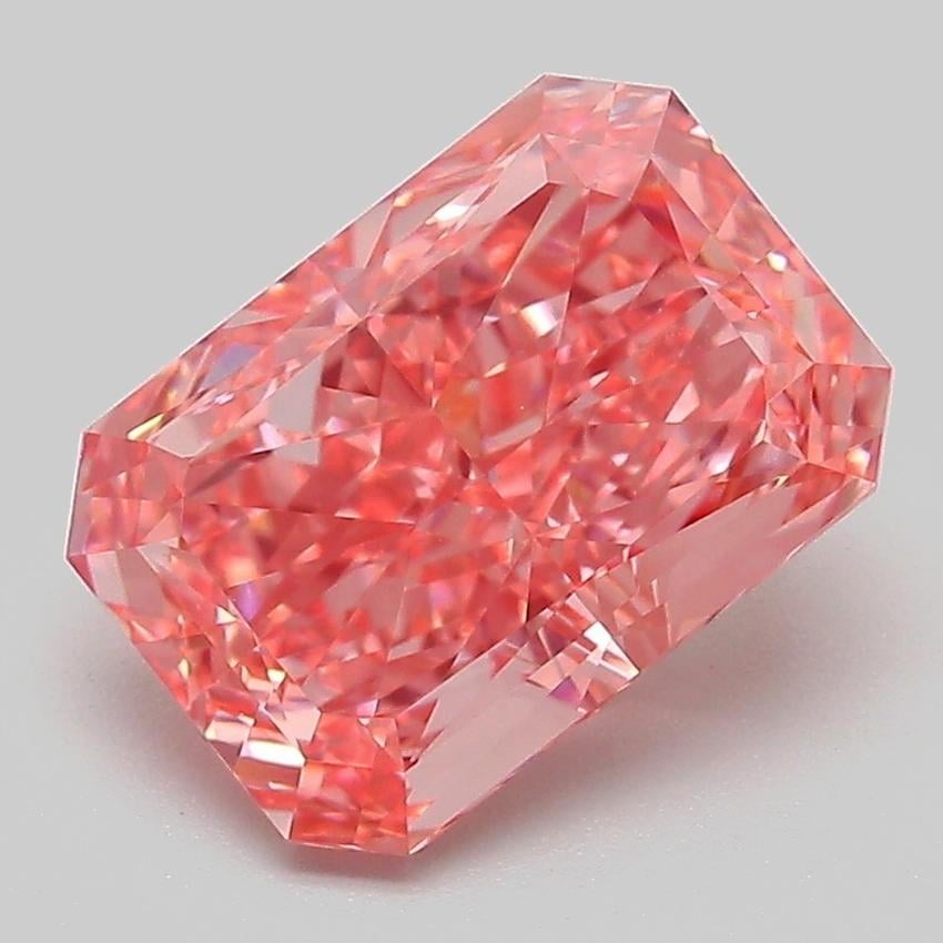 3.03 Ct. Fancy Vivid Pink Radiant Lab Grown Diamond