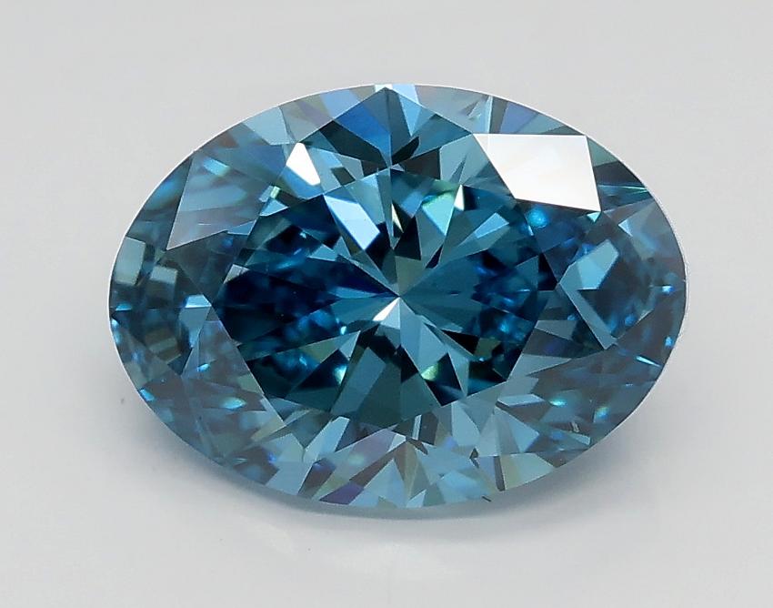 2.00 Ct. Fancy Vivid Blue Oval Lab Grown Diamond