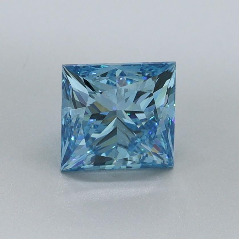 1.00 Ct. Fancy Vivid Blue Princess Lab Grown Diamond