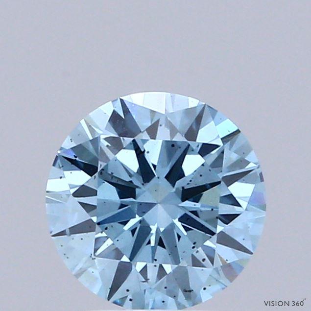 1.22 Ct. Fancy Vivid Blue Round Lab Grown Diamond
