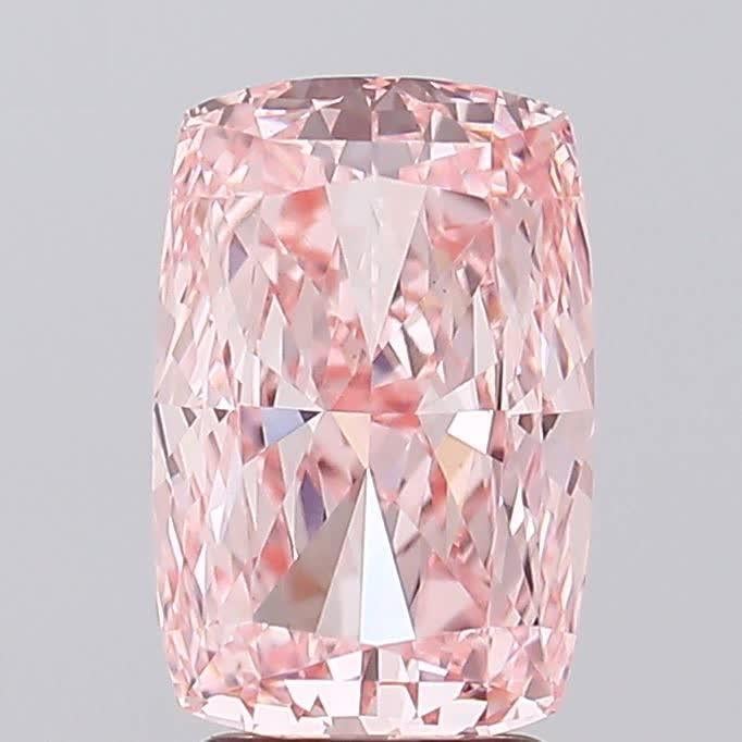 3.59 Ct. Fancy Vivid Pink Cushion Lab Grown Diamond