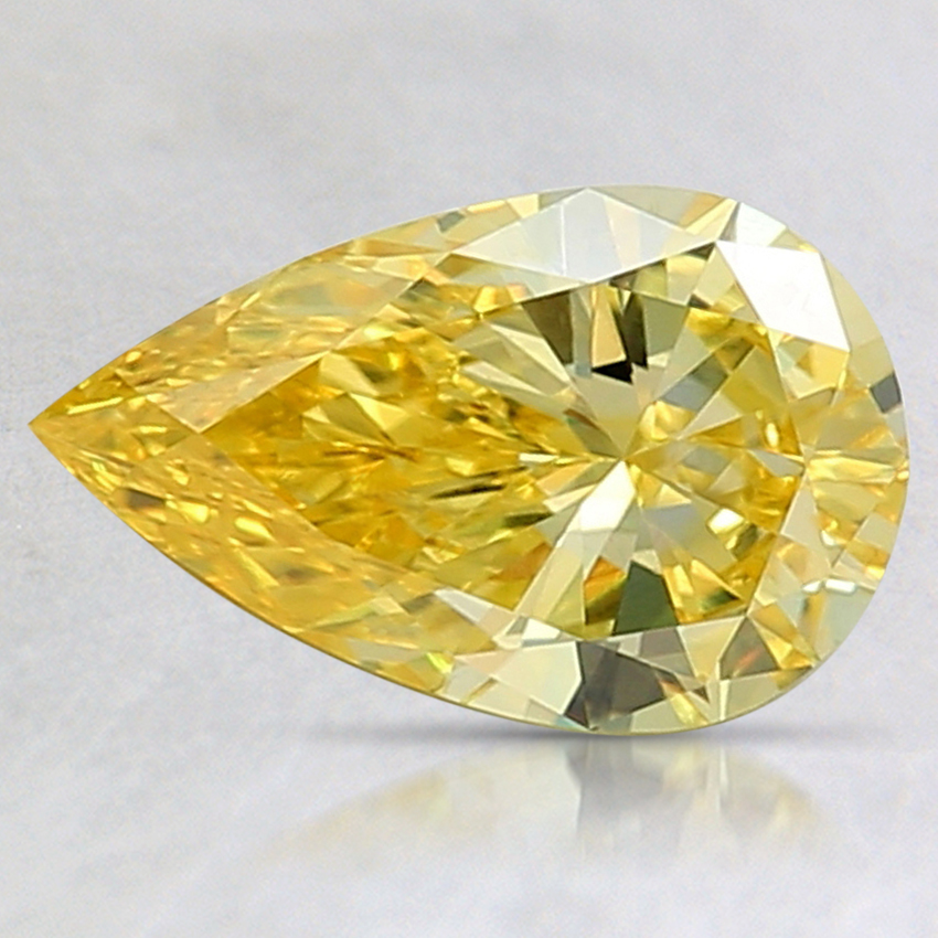 1.02 Ct. Fancy Vivid Yellow Pear Lab Created Diamond