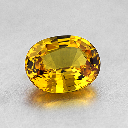 9x7mm Unheated Yellow Oval Sapphire