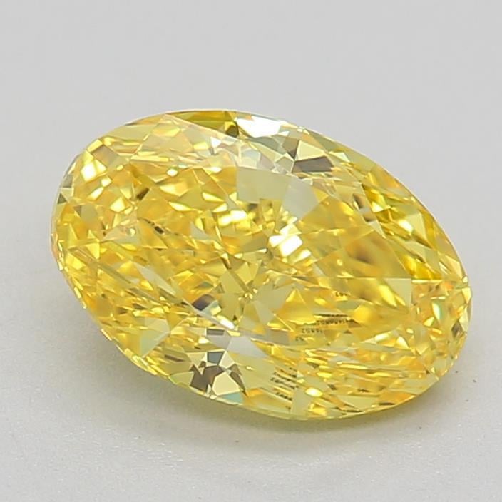 0.80 Ct. Fancy Vivid Yellow Oval Lab Grown Diamond