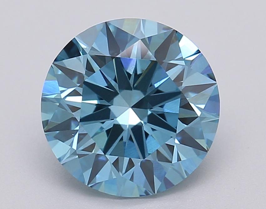 2.01 Ct. Fancy Vivid Blue Round Lab Grown Diamond