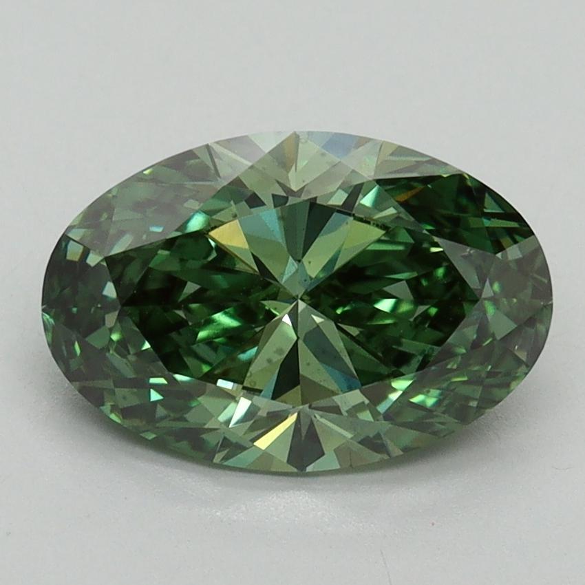 2.01 Ct. Fancy Vivid Green Oval Lab Grown Diamond