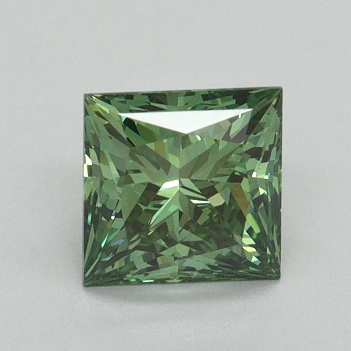 0.94 Ct. Fancy Vivid Green Princess Lab Grown Diamond