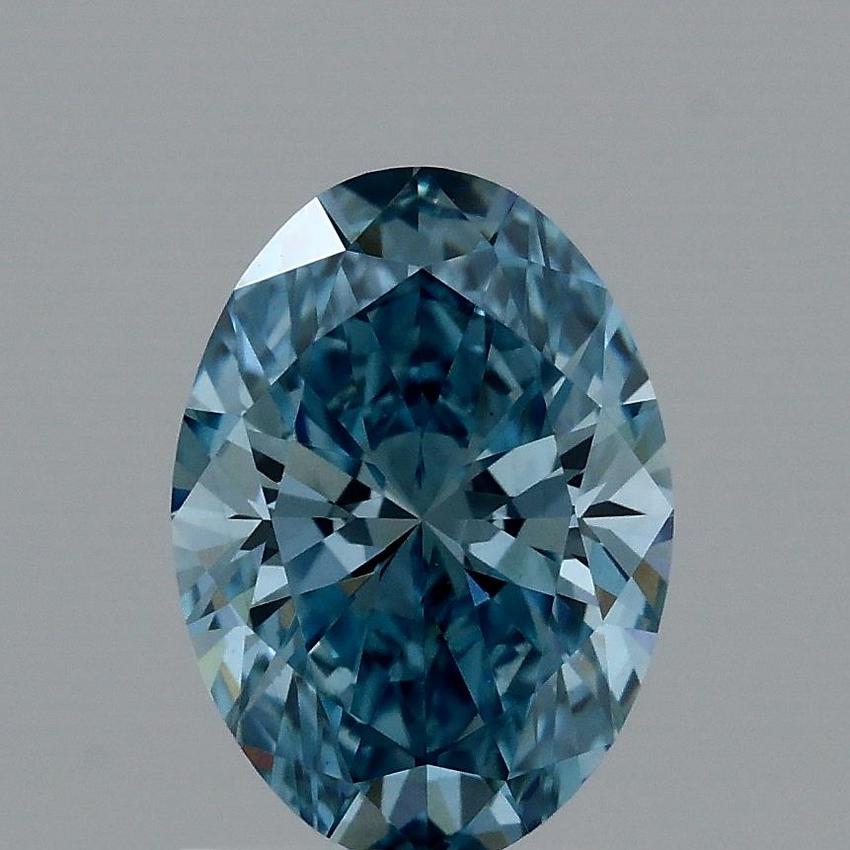 1.18 Ct. Fancy Vivid Blue Oval Lab Grown Diamond