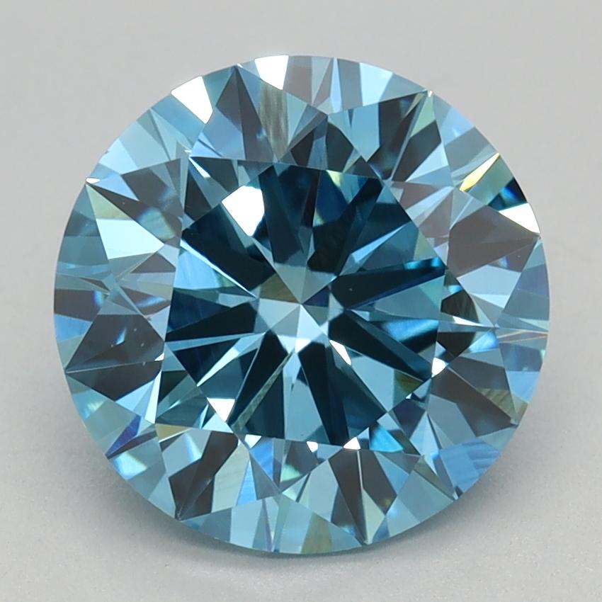2.20 Ct. Fancy Vivid Blue Round Lab Grown Diamond
