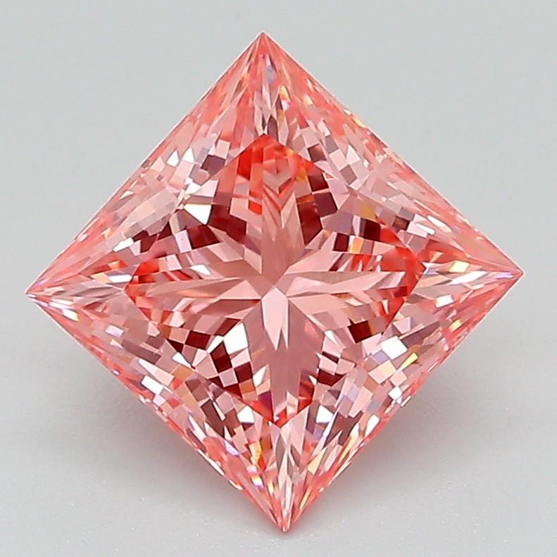 2.10 Ct. Fancy Vivid Pink Princess Lab Grown Diamond