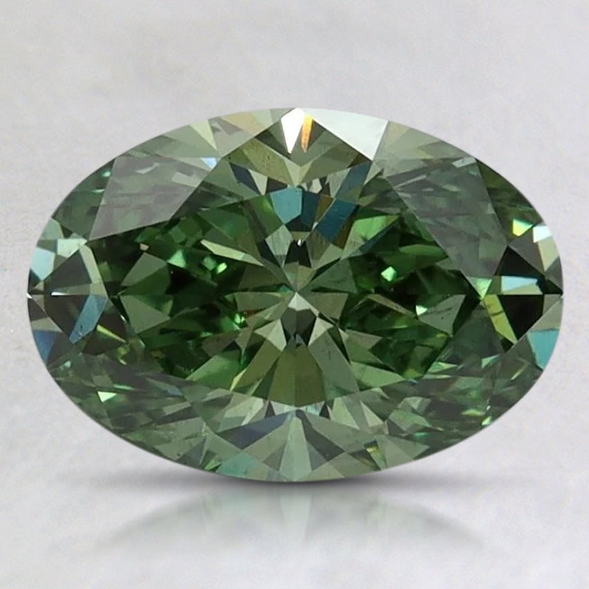 1.58 Ct. Fancy Vivid Pacific Green Oval Lab Grown Diamond