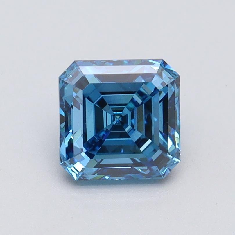 1.00 Ct. Fancy Vivid Blue Asscher Lab Grown Diamond