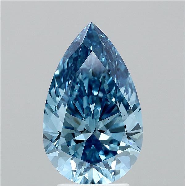 3.52 Ct. Fancy Vivid Blue Pear Lab Grown Diamond