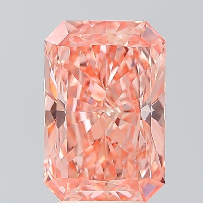 3.07 Ct. Fancy Vivid Orangy Pink Radiant Lab Grown Diamond
