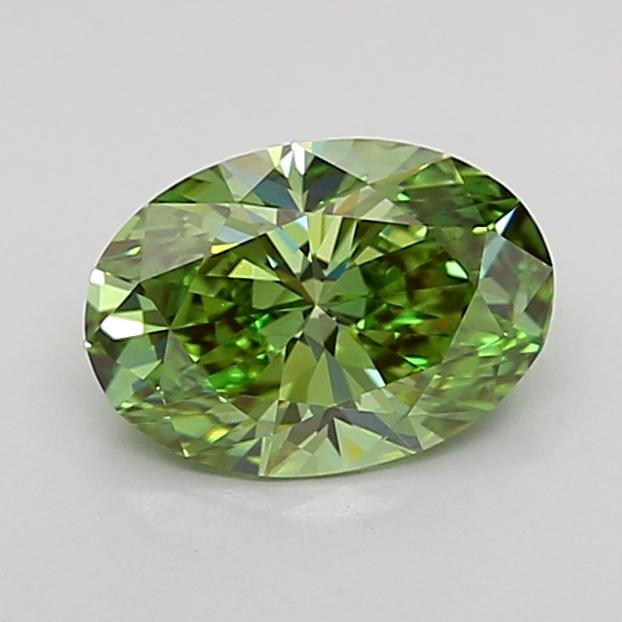 1.00 Ct. Fancy Vivid Green Oval Lab Grown Diamond