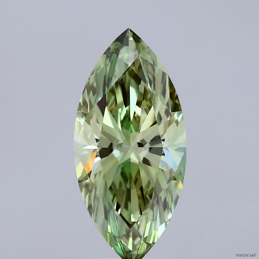 2.84 Ct. Fancy Vivid Green Marquise Lab Grown Diamond