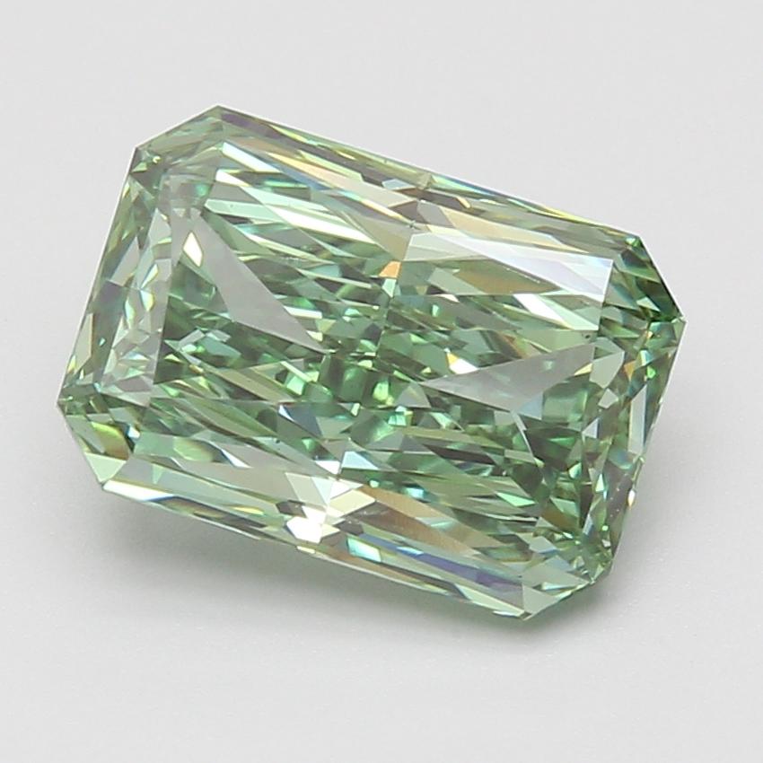 4.07 Ct. Fancy Vivid Green Radiant Lab Grown Diamond