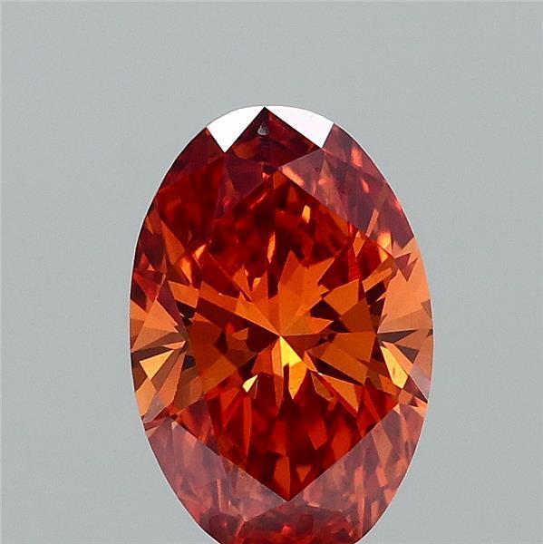 0.61 Ct. Fancy Vivid Orange Oval Lab Grown Diamond