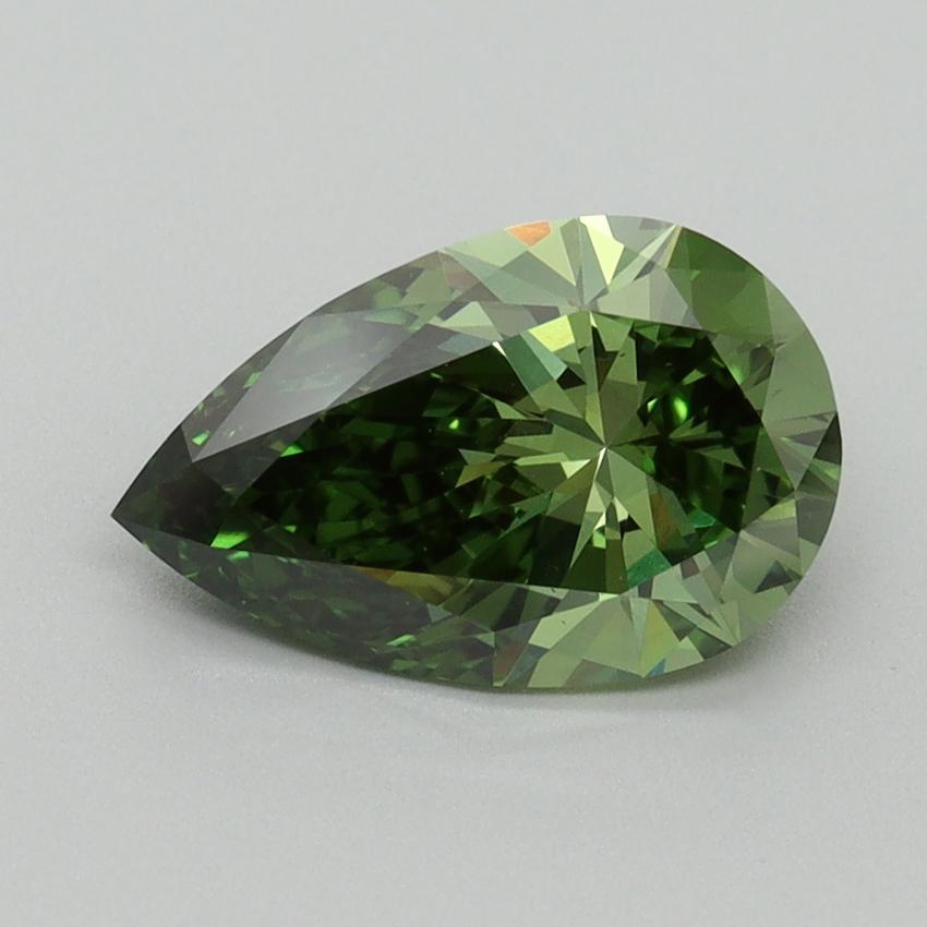 1.67 Ct. Fancy Vivid Pacific Green Pear Lab Grown Diamond