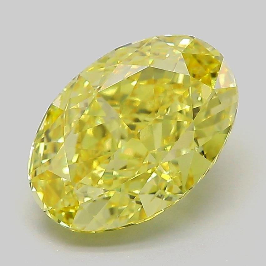 3.06 Ct. Fancy Vivid Yellow Oval Lab Grown Diamond