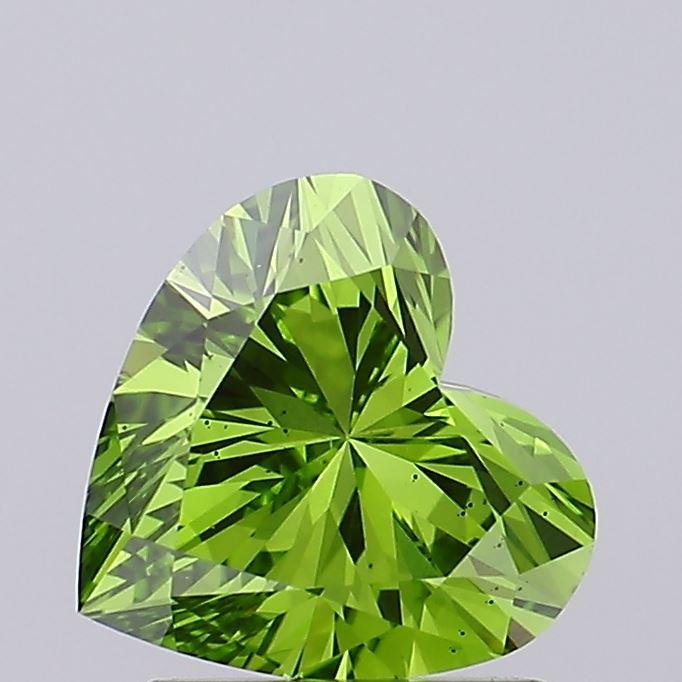 1.51 Ct. Fancy Vivid  Green Heart Lab Grown Diamond