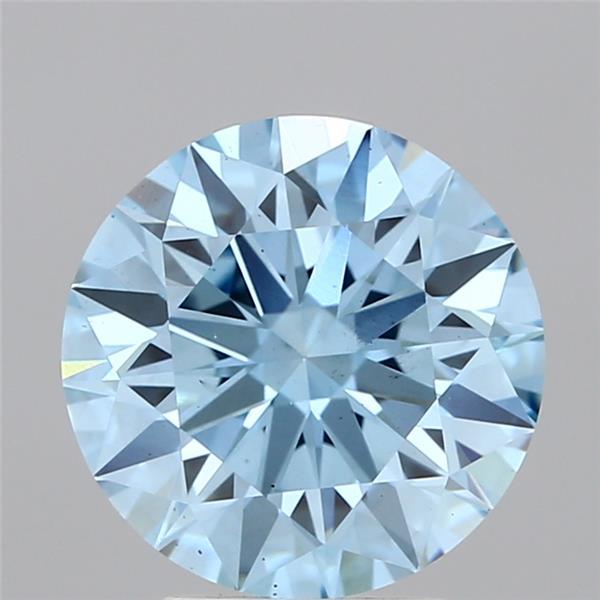 2.91 Ct. Fancy Vivid Blue Round Lab Grown Diamond