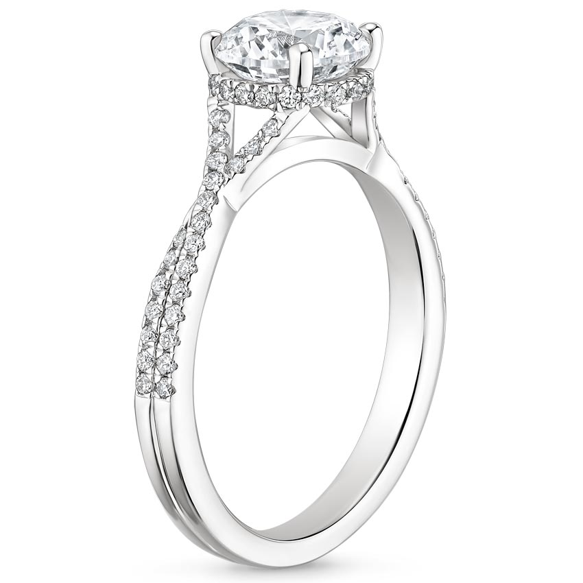 18K White Gold Serenity Diamond Ring, large side view