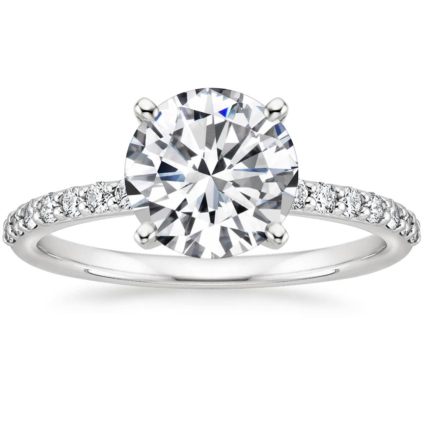 18K White Gold Petite Shared Prong Diamond Ring (1/4 ct. tw.), large top view