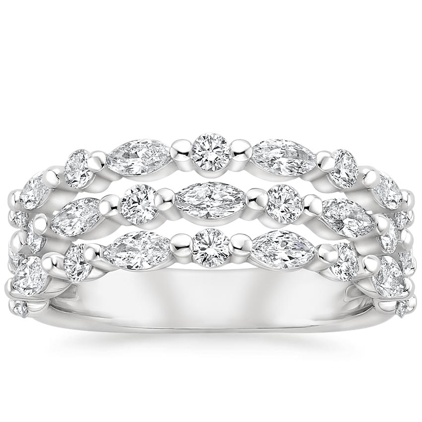 diamond three row ring