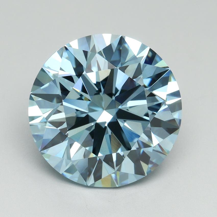 9.66 Ct. Fancy Vivid Blue Round Lab Grown Diamond