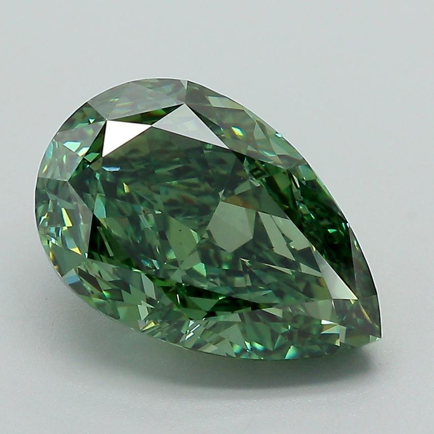 4.49 Ct. Fancy Vivid Green Pear Lab Grown Diamond