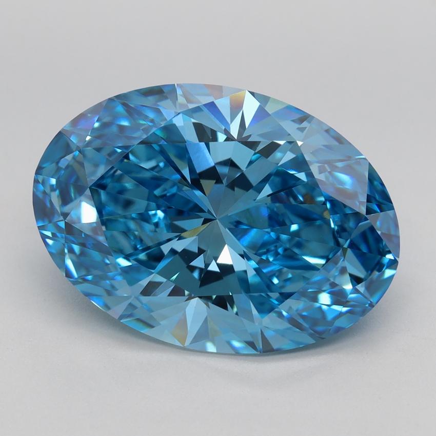 6.26 Ct. Fancy Vivid Blue Oval Lab Grown Diamond
