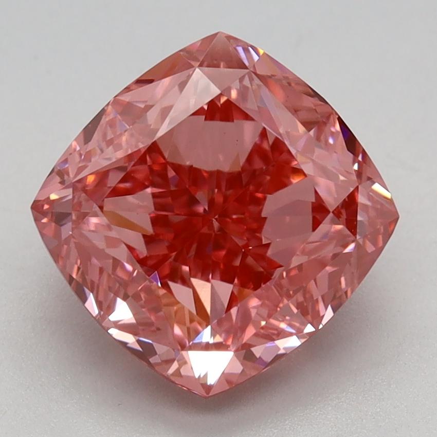 2.56 Ct. Fancy Vivid Pink Cushion Lab Grown Diamond