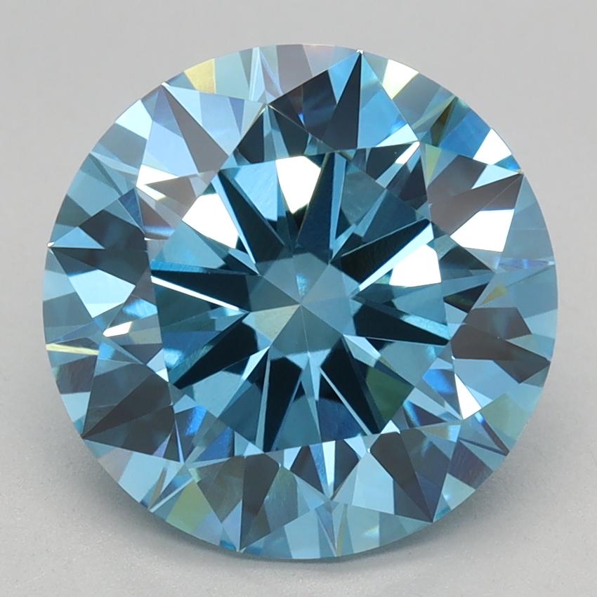 3.52 Ct. Fancy Vivid Blue Round Lab Grown Diamond