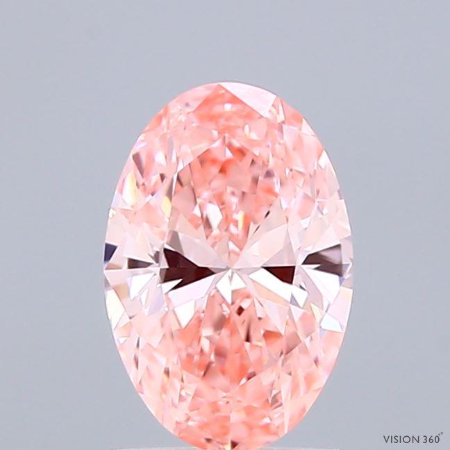 0.97 Ct. Fancy Vivid Pink Oval Lab Grown Diamond