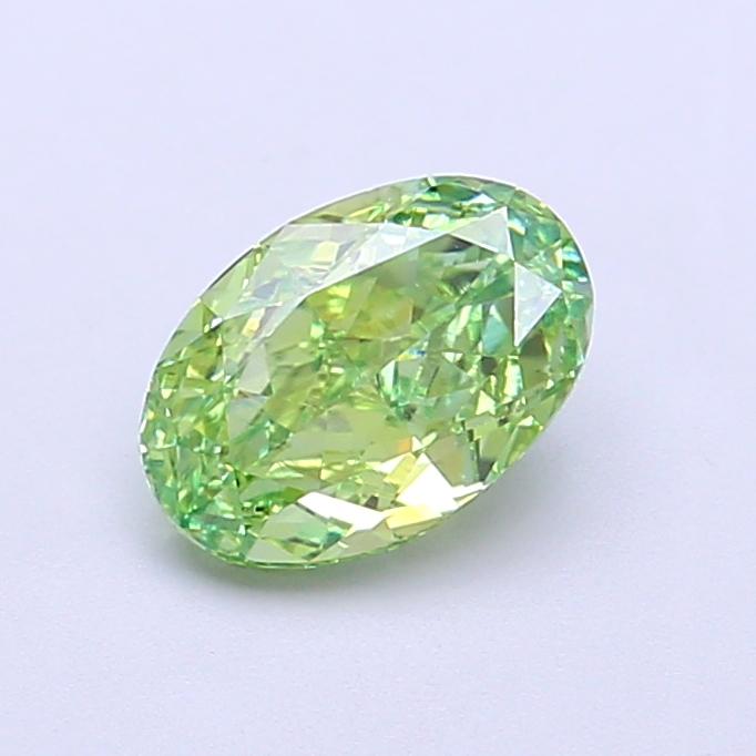 1.00 Ct. Fancy Vivid Green Oval Lab Grown Diamond