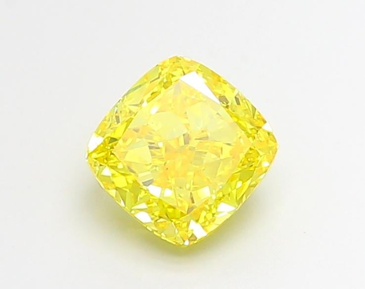 2.07 Ct. Fancy Vivid Yellow Cushion Lab Grown Diamond