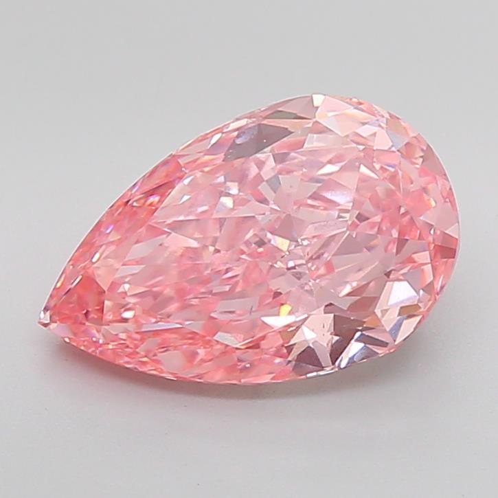 4.59 Ct. Fancy Vivid  Pink Pear Lab Grown Diamond