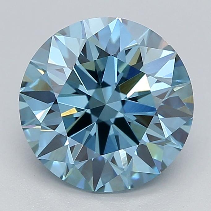 1.63 Ct. Fancy Vivid  Blue Round Lab Grown Diamond