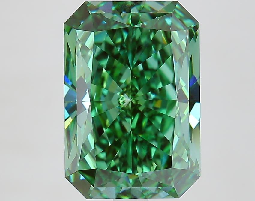 5.03 Ct. Fancy Vivid Green Radiant Lab Grown Diamond