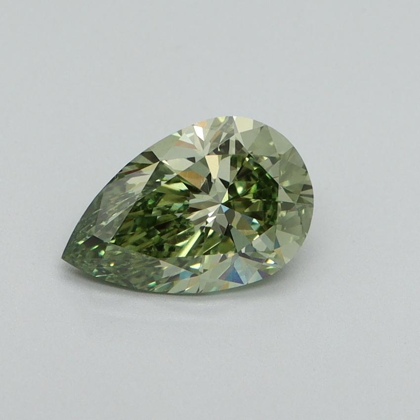 1.15 Ct. Fancy Vivid Green Pear Lab Grown Diamond