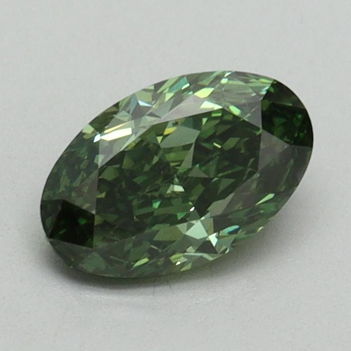 0.83 Ct. Fancy Vivid Green Oval Lab Grown Diamond