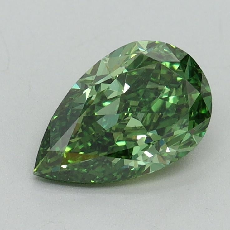 1.02 Ct. Fancy Vivid Green Pear Lab Grown Diamond